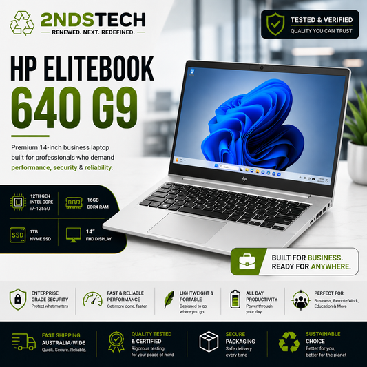 Refurbished HP EliteBook 640 G9 14" i7-1255U 16GB 1TB SSD Win11 Pro