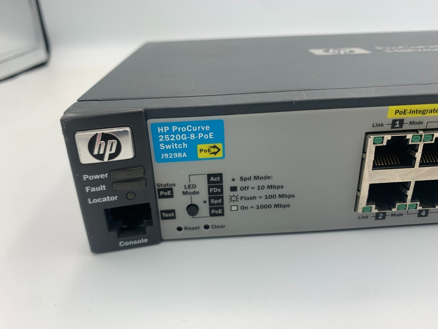 HP ProCurve 2520G-8-PoE 10/100/1000 8 Port Switch J9298A No PSU1