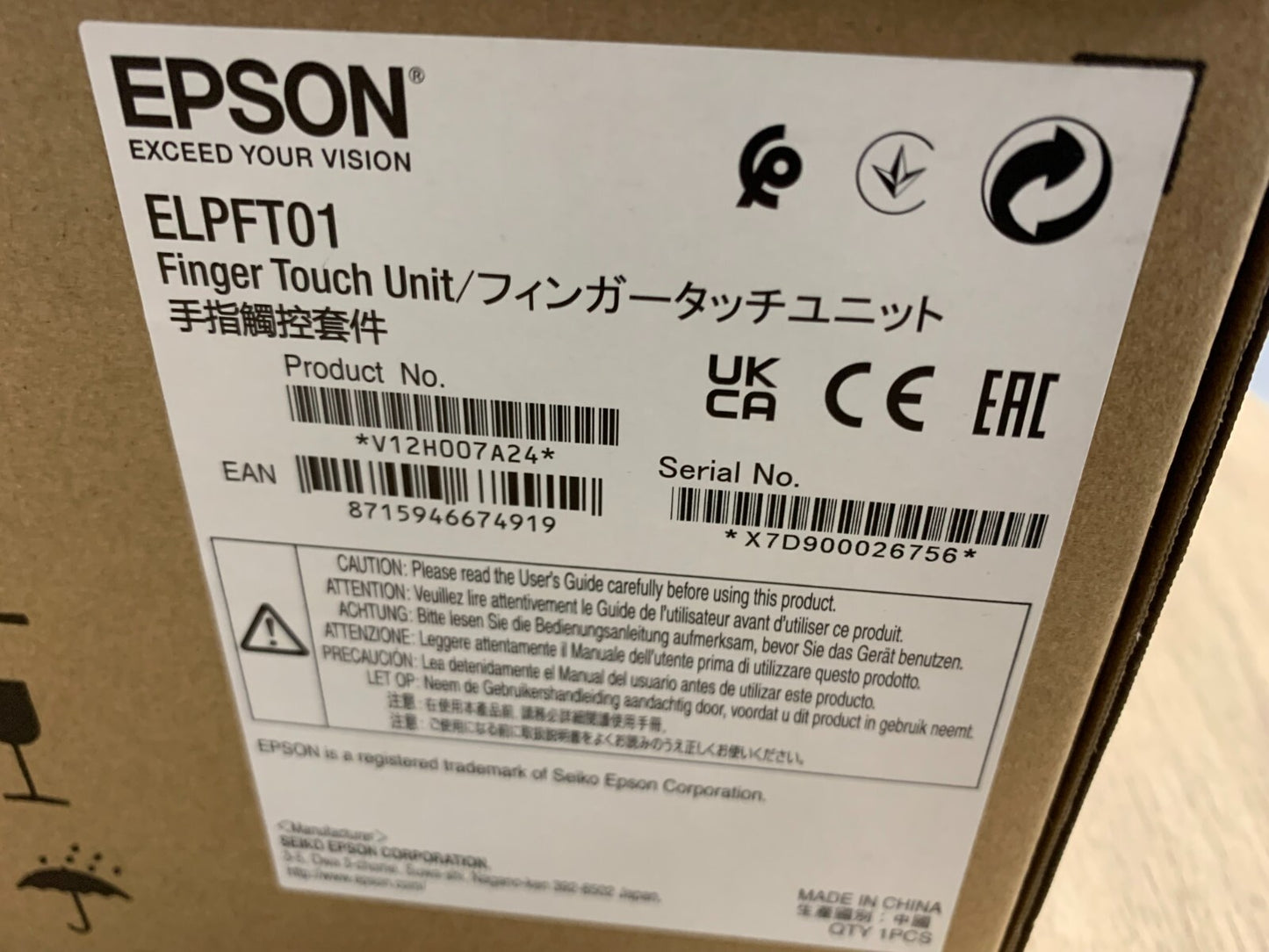 Epson ELPFT01 Finger Touch Unit for EB-735Fi, EB-725Wi, EB-770Fi, EB-760Wi2