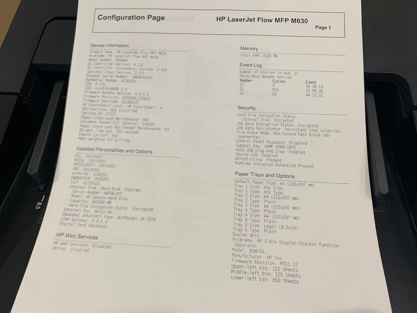 HP LaserJet Enterprise Flow MFP M630 A4 Mono Multifunction All in One Printer3