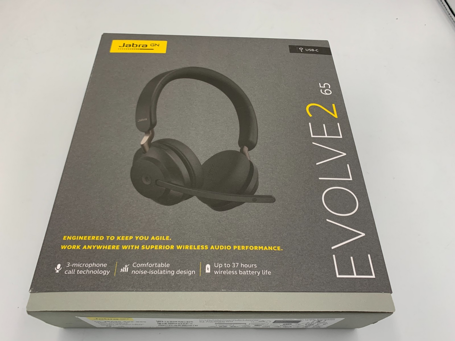 Jabra Evolve2 65 Link380c USB C Bluetooth Headset  MS Stereo Black 26599-999-8991