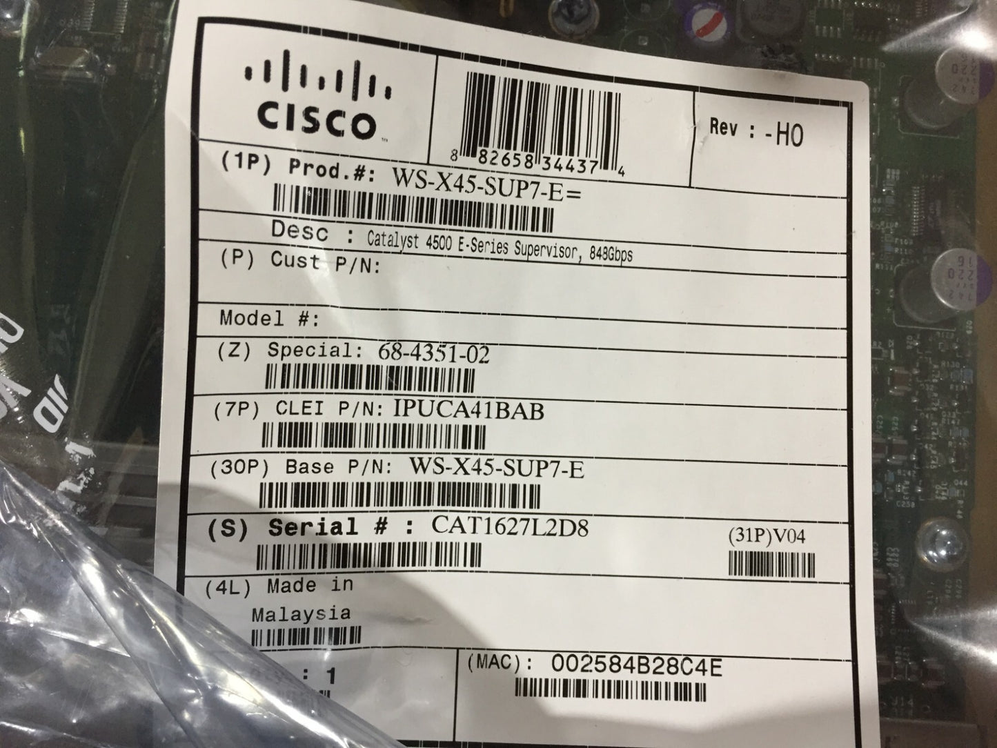 Cisco Catalyst 4500 E-Series Supervisor WS-X45-SUP7-E1