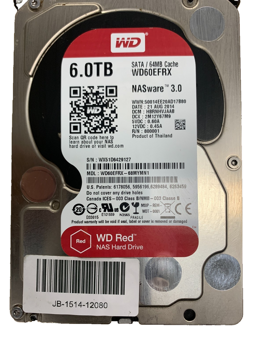 WD Red NAS 6.0TB SATA / 64MB Cache 3.5" Hard Drive NASware 3.00