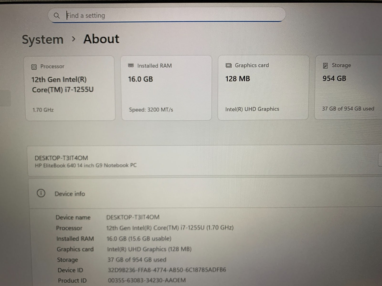 HP EliteBook 640  14" G9 12th Gen i7-1255U 1.70GHz / 16GB / 1TB SSD2