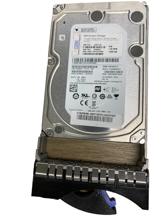 IBM System Storage 6TB 7.2K 12GB SAS Hard Drive 3.5"0