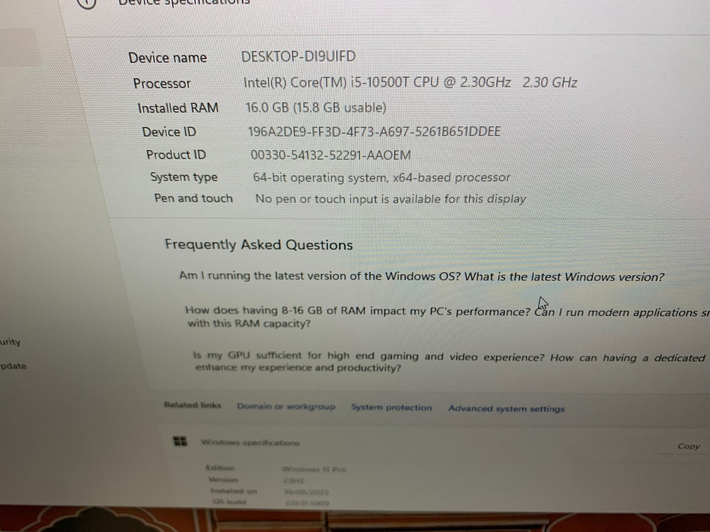 HP ProDesk 400 G6 Desktop Mini PC i5-10500T 2.30GHz / 16GB / 512GB SSD2