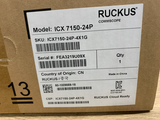 RUCKUS ICX 7150-24P 24 Ports 1G PoE Switch0