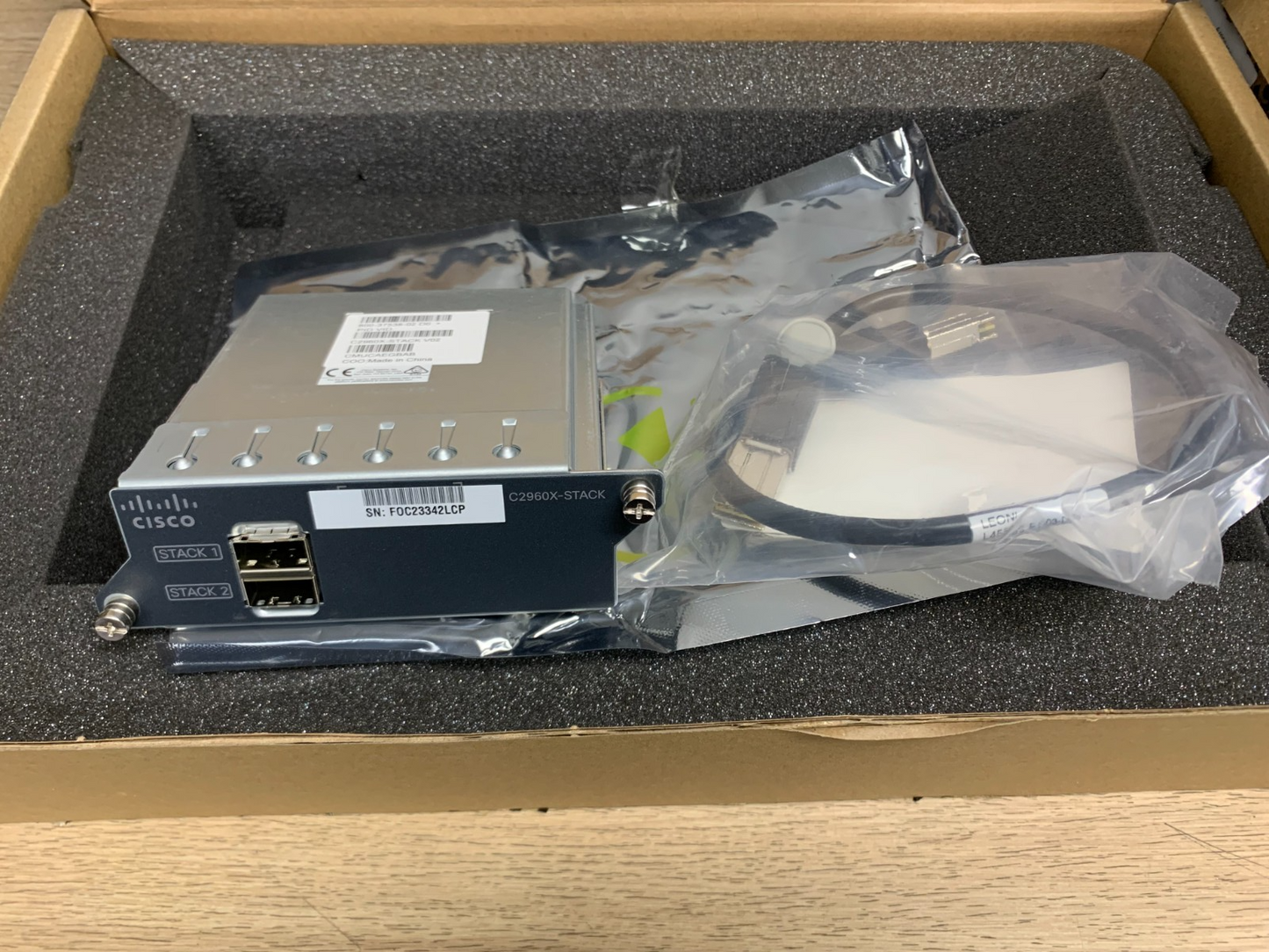 CISCO C2960X-STACK Stacking Module 800-37538-02 w/ 0.5M Stack Cable0