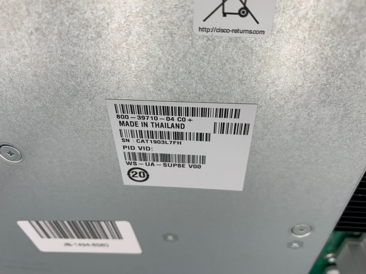 Cisco WS-X45-SUP8-E Supervisor Engine Control Processor 800-39710-042
