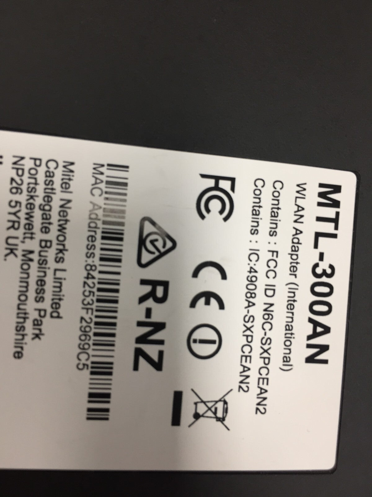 Mitel MTL-300AN WLAN Adapter With PSU2