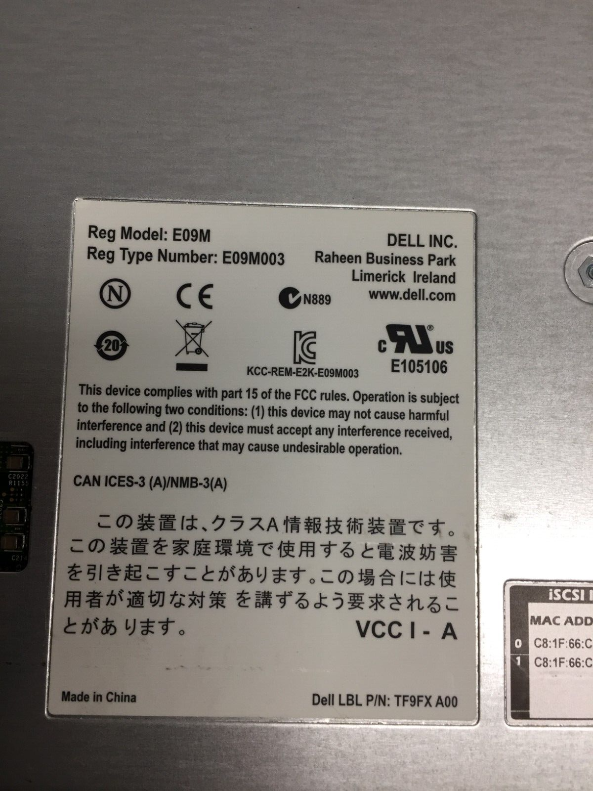 Dell EqualLogic Control Module15 10G SFP+ NEX-900926-A 0FK6YW2