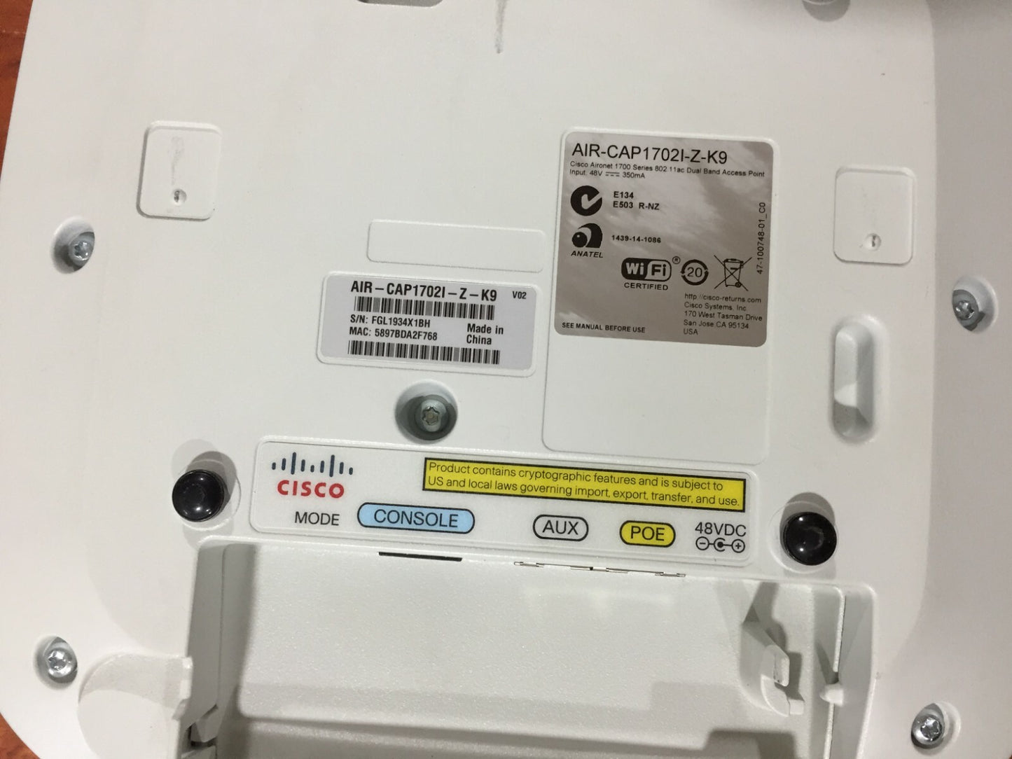 Cisco Aironet 1700 AIR-CAP1702I-Z Dual Band Access Point1