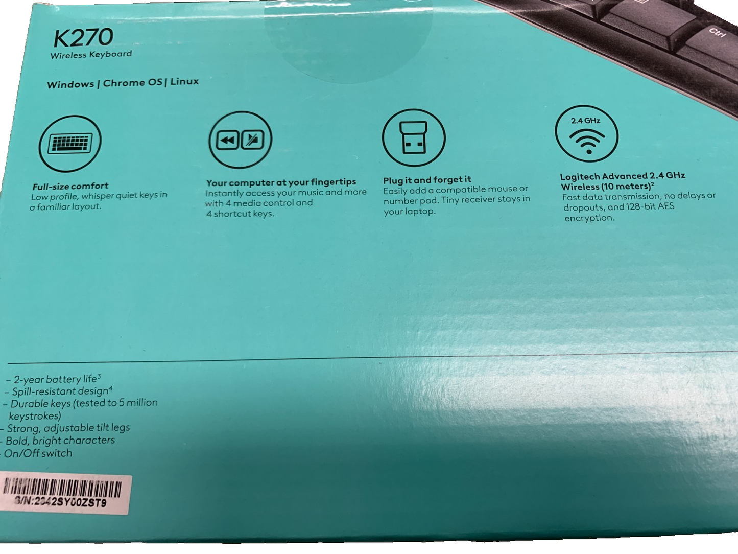 Logitech Full Size Wireless Keyboard K2701