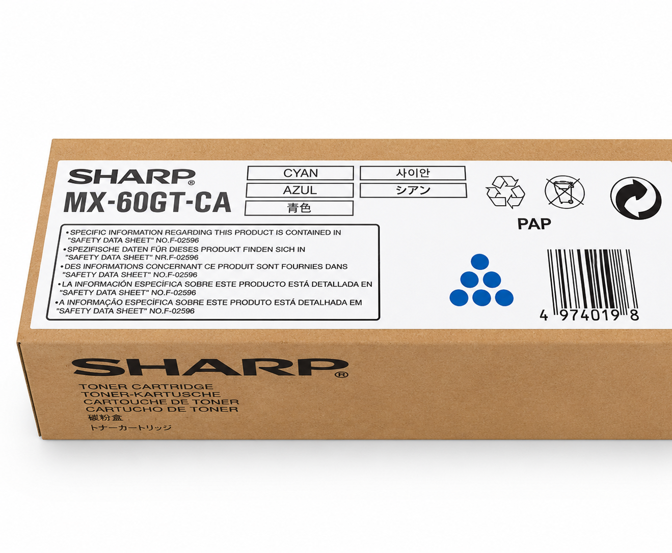 Sharp MX-60GT-CA Cyan Toner Cartridge