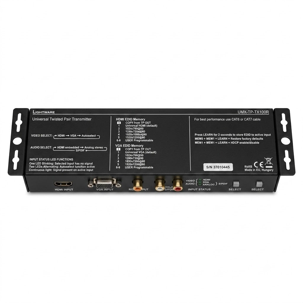 Lightware Universal Twisted Pair Transmitter UMX-TP-TX100R No Adapter