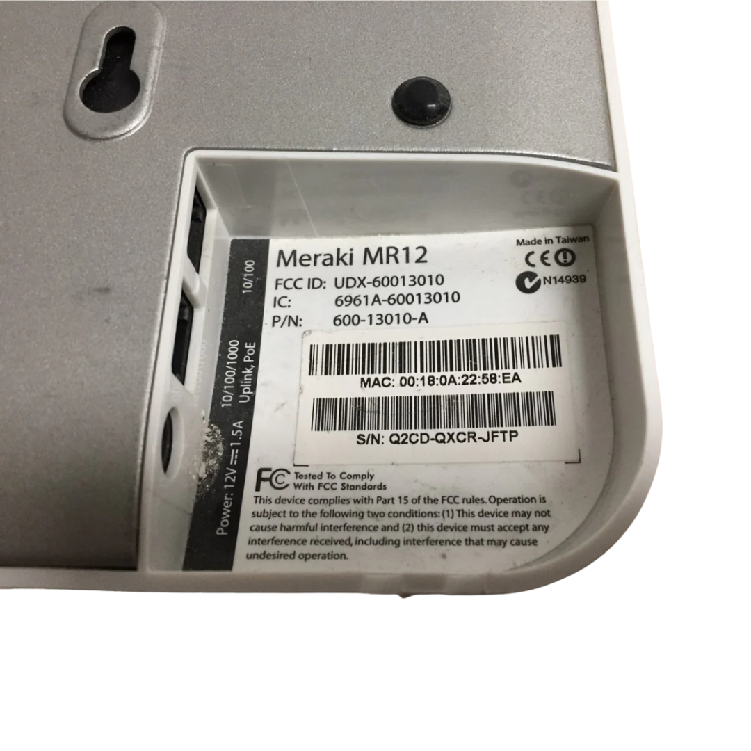 Cisco Meraki MR12 PoE Cloud Manage Access Point