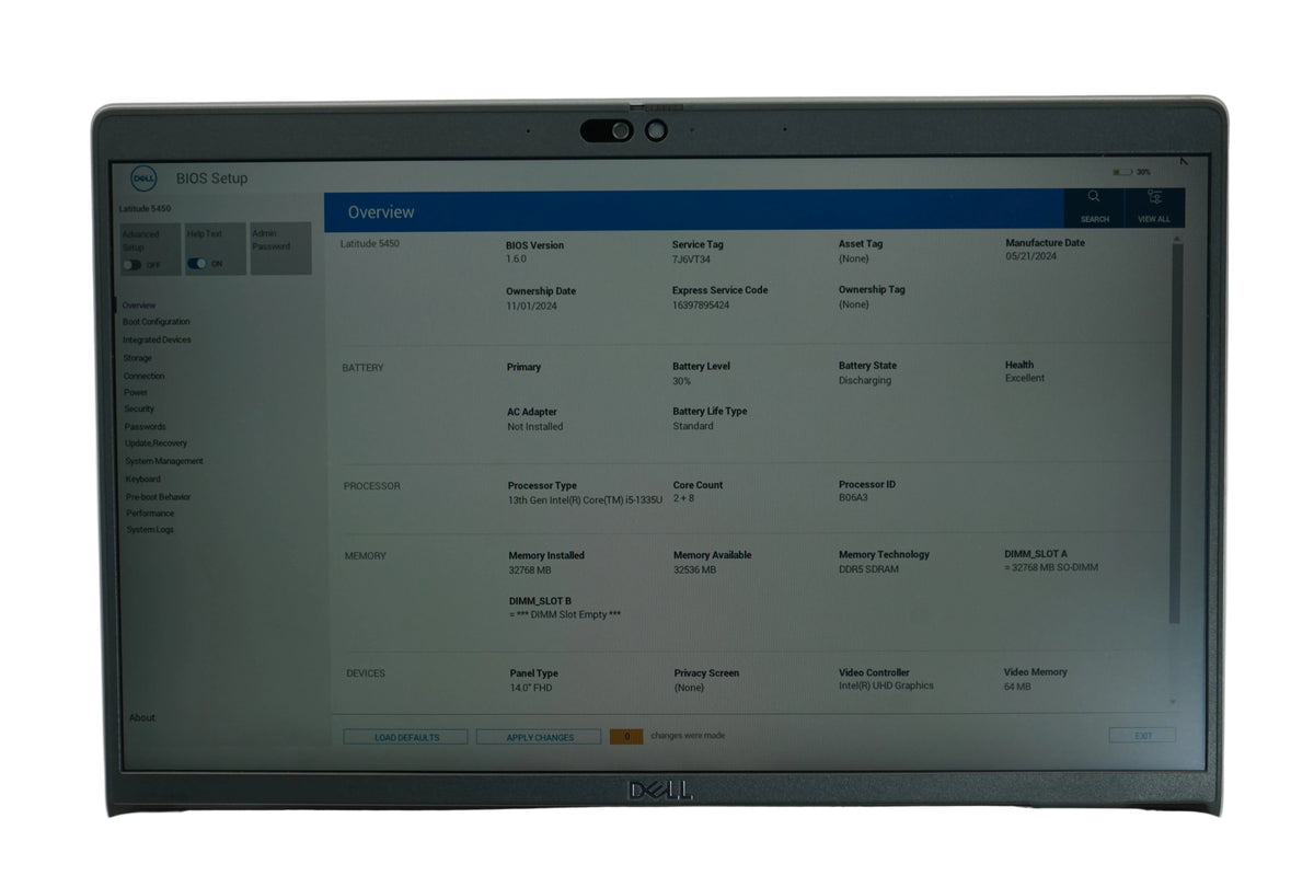 Dell Latitude 5450 14" Laptop Intel Core i5-1335U 32GB RAM 256GB NVMe SSD