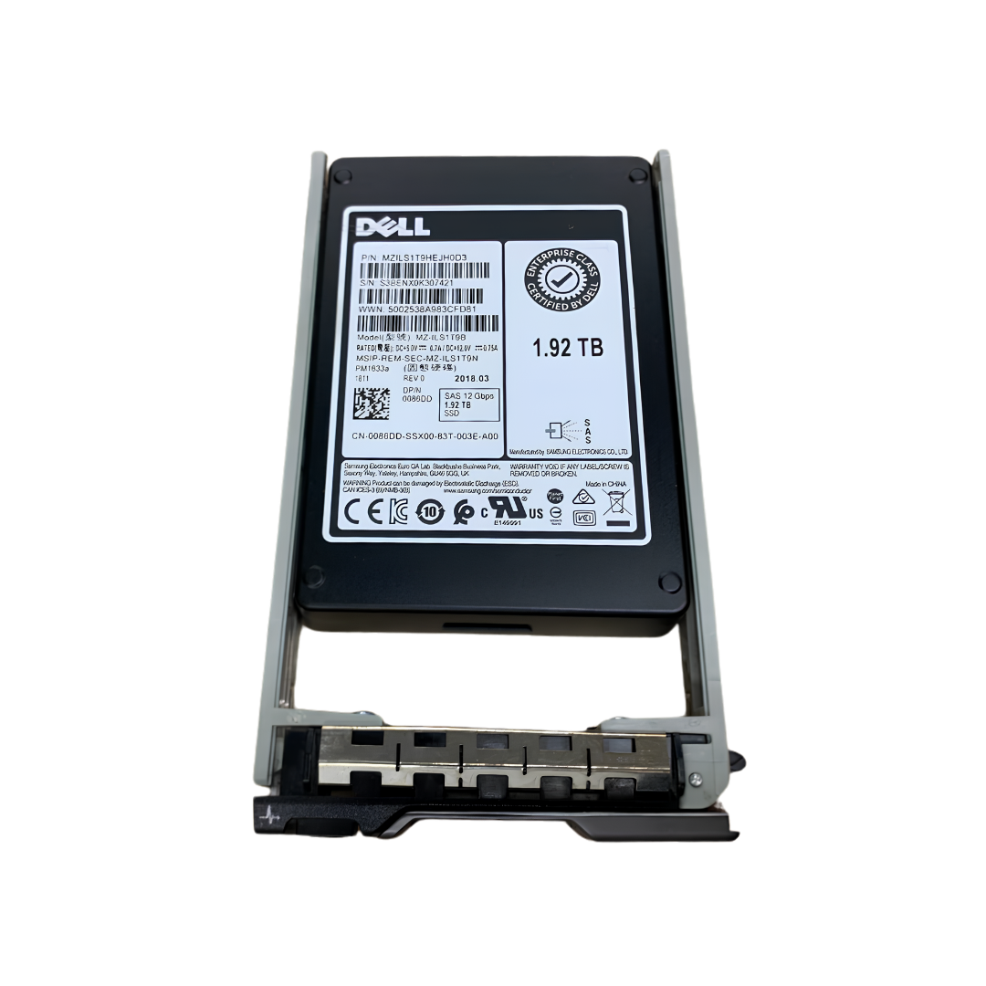 Dell 1.92TB SSD SAS 2.5" 12Gbps Server HDD With Caddy