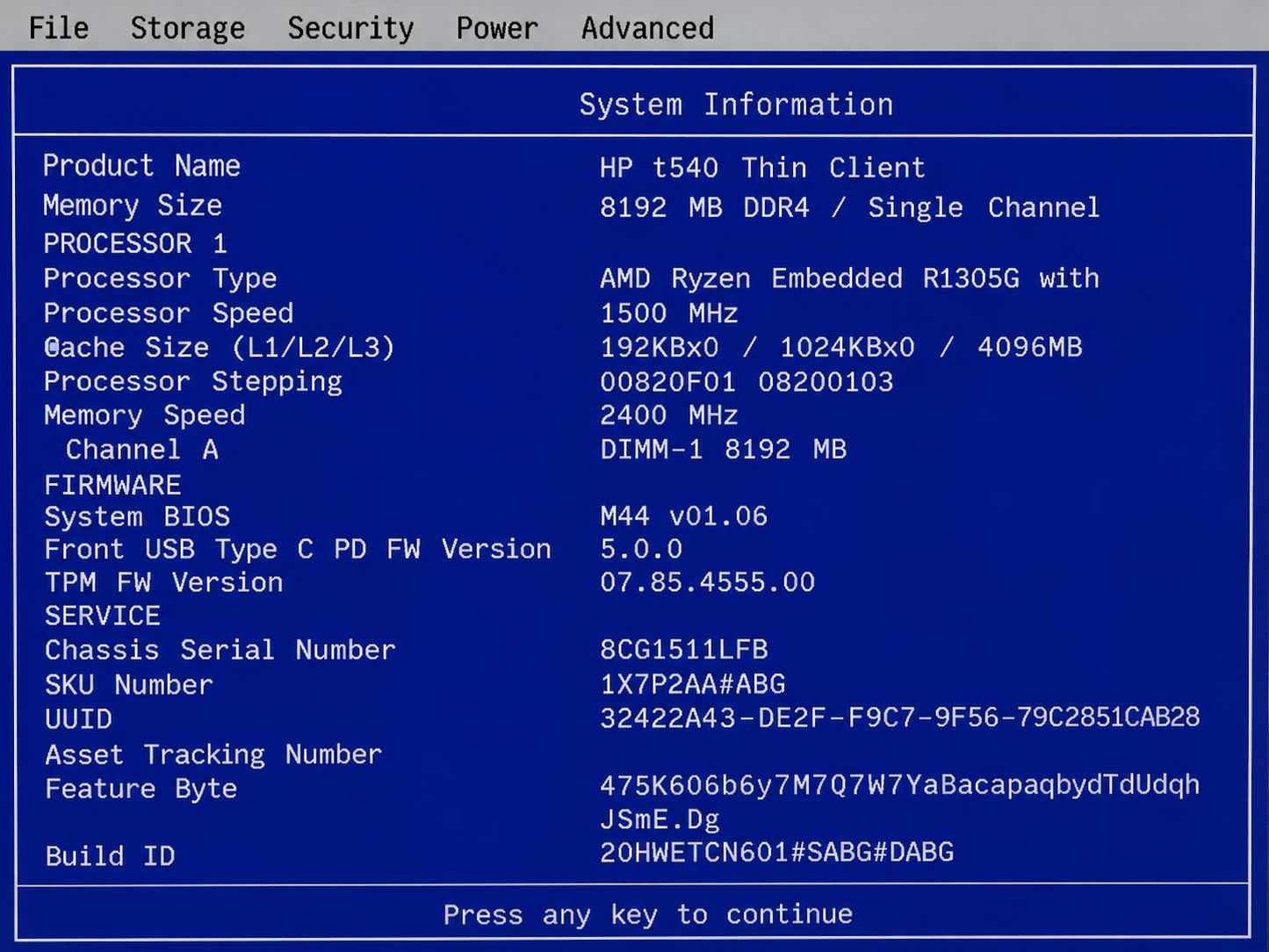 HP T540 Thin Client AMD Ryzen Embedded R1350G 8GB / 64GB