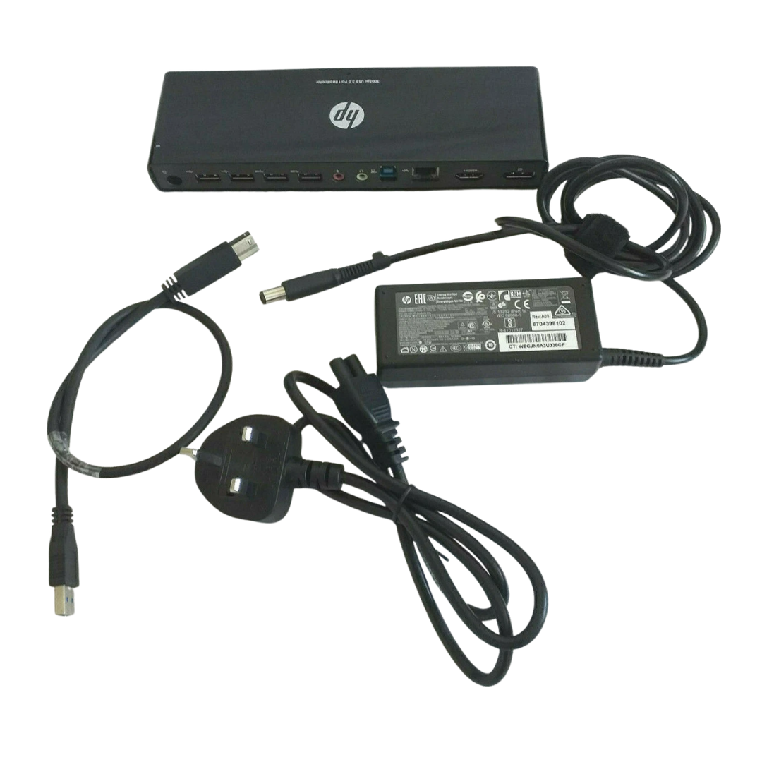 HP 3005pr USB 3.0 HDMI Port Replicator With Adapter