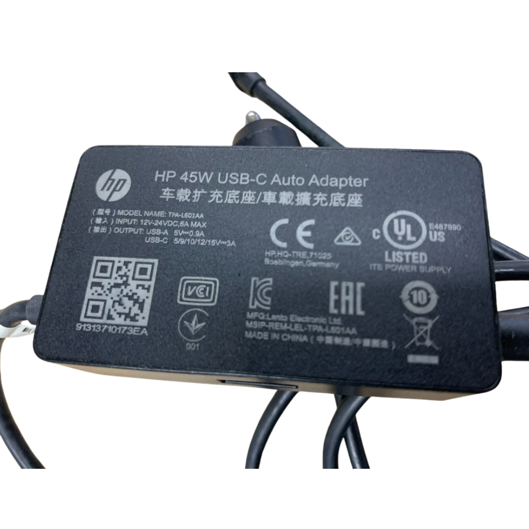 HP 45W USB-C Car Auto Adapter / Charger 915485-001