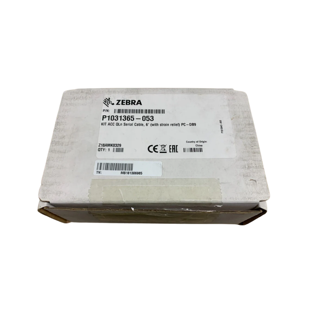 Zebra QLn Serial Cable 6' (With Strain Releif) PC-DB9