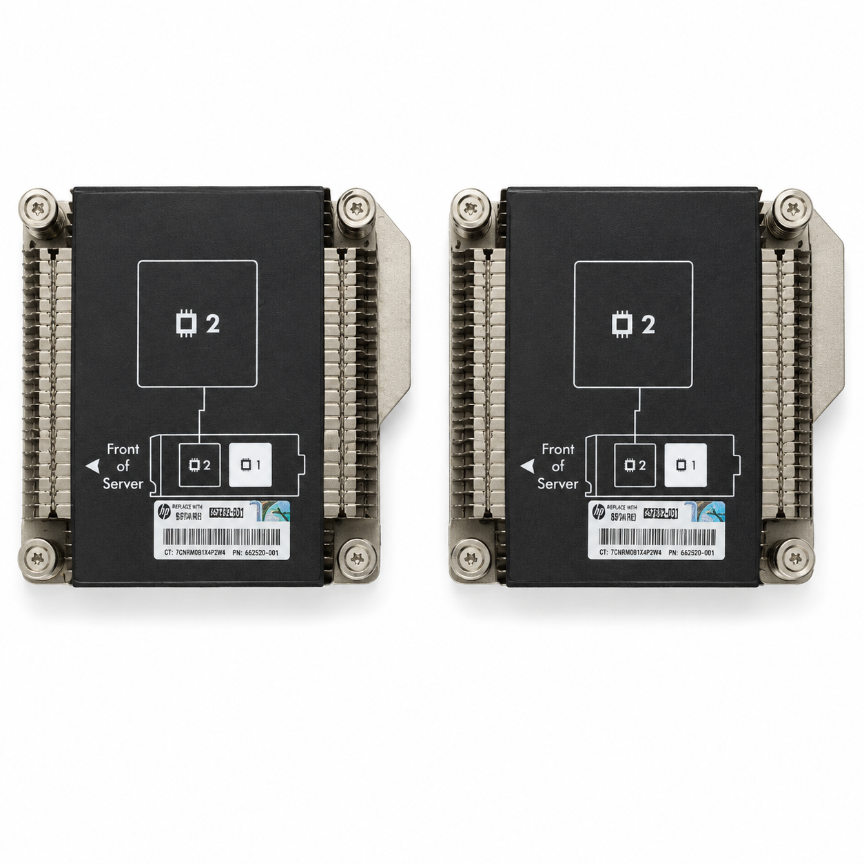 2 x HP BL460C GEN8 CPU HeatSink 653234-002 665003-001 665002-001