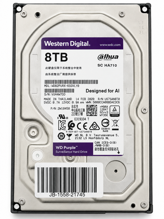 Western Digital Purple Surveilance 8TB SATA 3.5" Hard Drive