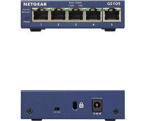 Netgear ProSafe 5 Port Gigabit Switch GS105 With Adapter